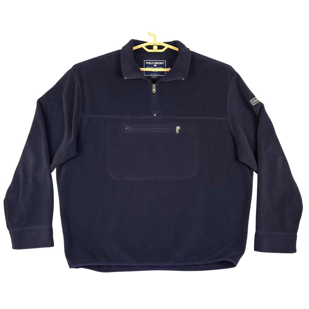 Polo Sport Ralph Lauren Fleece 1/4 Zip Polartec Pullover XXL Navy